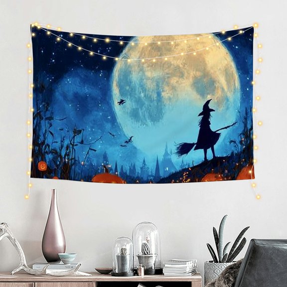 FCXZI Halloween Backdrop Large Moon Horrible Pumpkin Photography Background Scary Party Decoration Banner Studio Props Photo Booth 60*40in