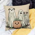 thumbnail image 1 of FCXZI   Halloween Pillow Covers  Black Cat Skeleton Dog Ghost Pumpkin Fall Halloween Decorations Indoor Outdoor Decorative Throw Pillows Cases for Home Bed Living Room Couch Decor 18x18in, 1 of 5