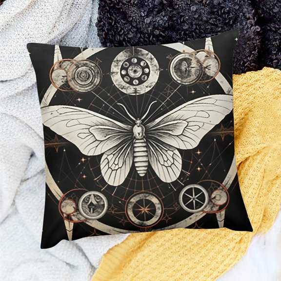 FCXZI Home Decor Moth Wheel Sacred Geometry Throw Pillow Cover 18x18in