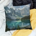 thumbnail image 1 of FCXZI Home Decor Throw Pillows Cover Mountain Lake Forest Theme for Home Sofa Couch - Set of 1, 100% Linen, Various Sizes 24x24in, 1 of 5