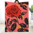 thumbnail image 1 of FCXZI Home Leisure Flannel Blanket Rose Soft Warm All-Season Comfort 30*40in, 1 of 7