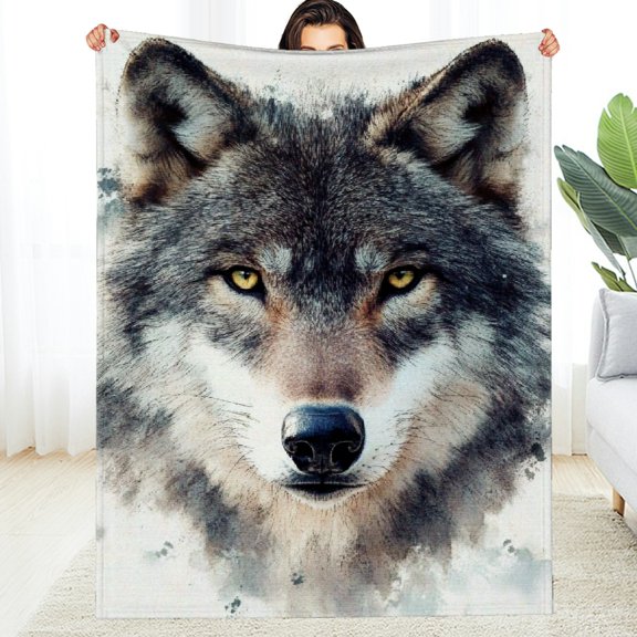 FCXZI Home Leisure Wolf Flannel Blanket - Soft, Warm, Multi-Purpose 40*50in