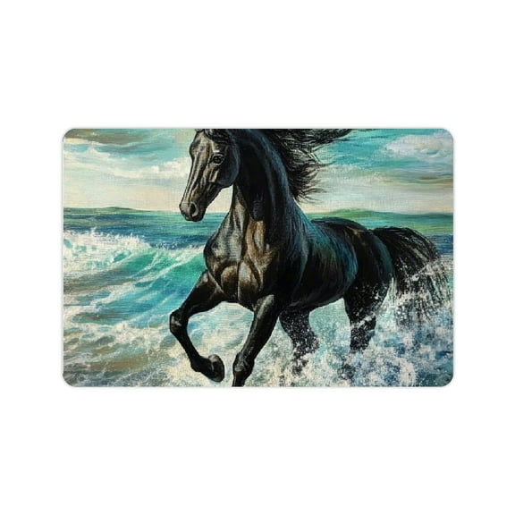 FCXZI Horse Beach Wave Diatom Mud Mats Non-Slip Quick Drying Home 24x16in