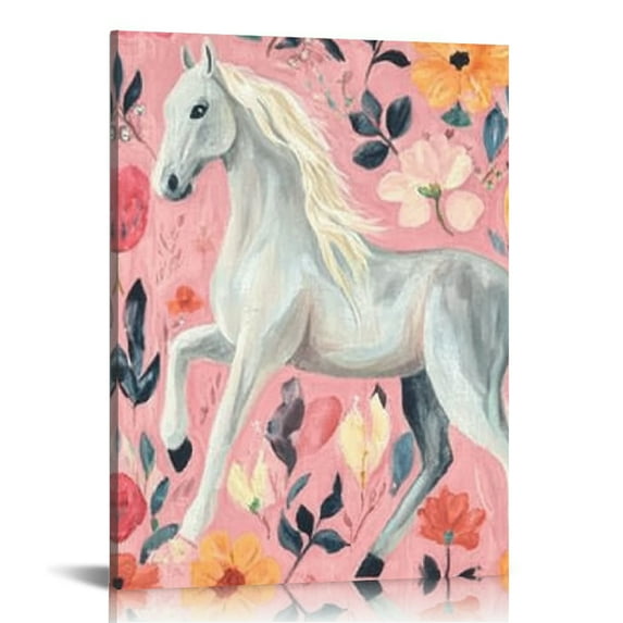 FCXZI Horses Flowers Annabel Kidston Canvas Wall Decor 12x16 16x20in