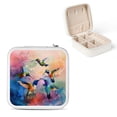 thumbnail image 1 of FCXZI Hummingbirds Sky Watercolor Painting Jewelry Box for Necklace, Ring, Earring - Compact Size Travel Case with Multiple Storage Spaces White, 1 of 5