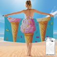 FCXZI Ice Cream Cones Quick Dry Towel Graphic Beach Towel 27.5x55in