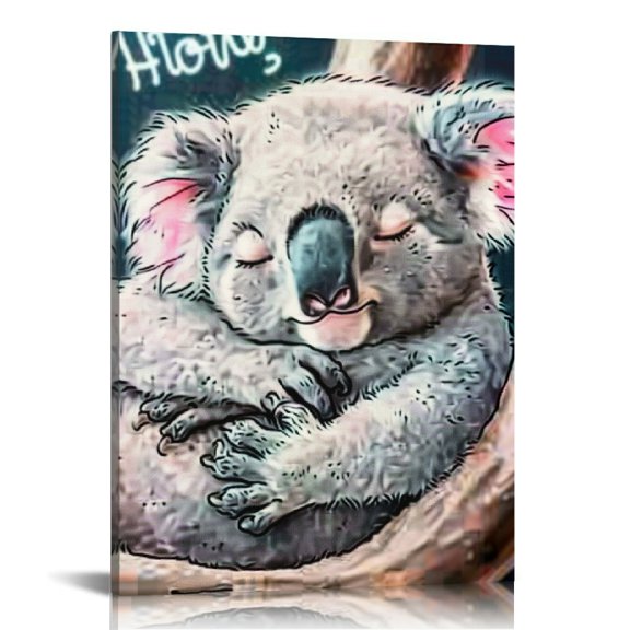 FCXZI Koala Art Modern Canvas Prints Wall Decor for Home Office 12x16in