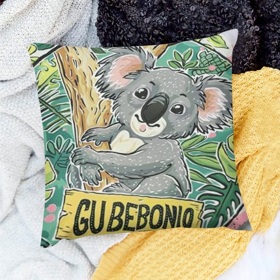 FCXZI Koala Bear Throw Pillow Cover for Home Sofa Couch Décor 24x24in