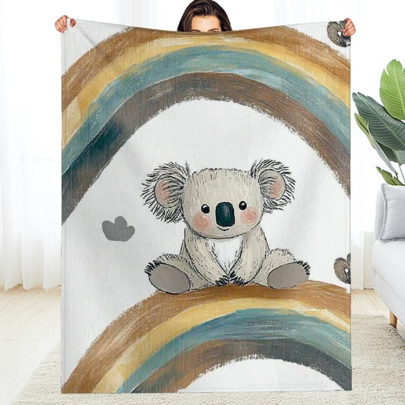 FCXZI Koala Bear Warm Cozy Decorative Blanket Multi-Purpose Gift 60*80in