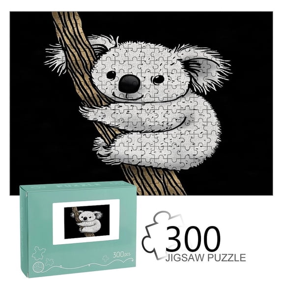 FCXZI Koala on The Tree Trunk, Interest Wooden Jigsaw Puzzle, HD Printed Art Puzzle, Interactive Family Game, Wall Decor for Bedroom Living Room, Educational, Fun Gift for Adults and Family