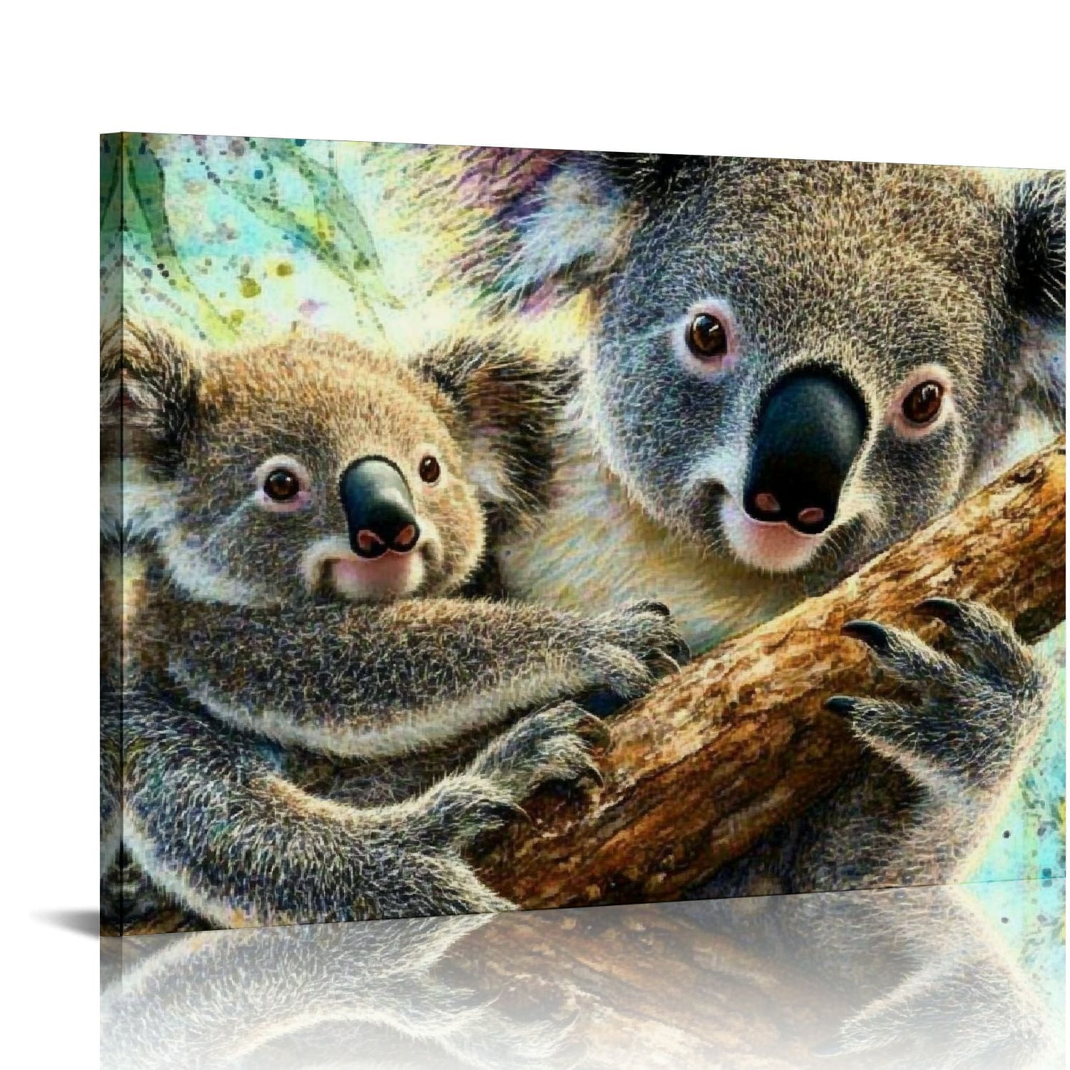 FCXZI Koalas Wall Art Print Funny Cute Mother Koala and Baby Koala on