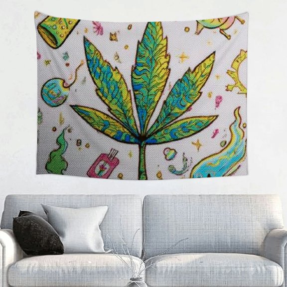 FCXZI Leaf Funk Art Print Tapestry Wall Hanging for Home Decoration 40*30in