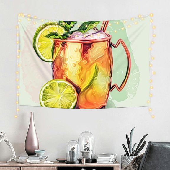 FCXZI Lemonade Lime Mint Wall Tapestry Decorative Art for Home 60*40in