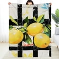 thumbnail image 1 of FCXZI Lemons Checkered Flannel Blanket, Warm Lightweight Multi-Purpose 50*60in, 1 of 7