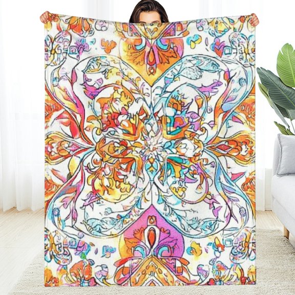 FCXZI Lightweight Colorful Pattern Digital Art Maximalism Blanket 30*40in