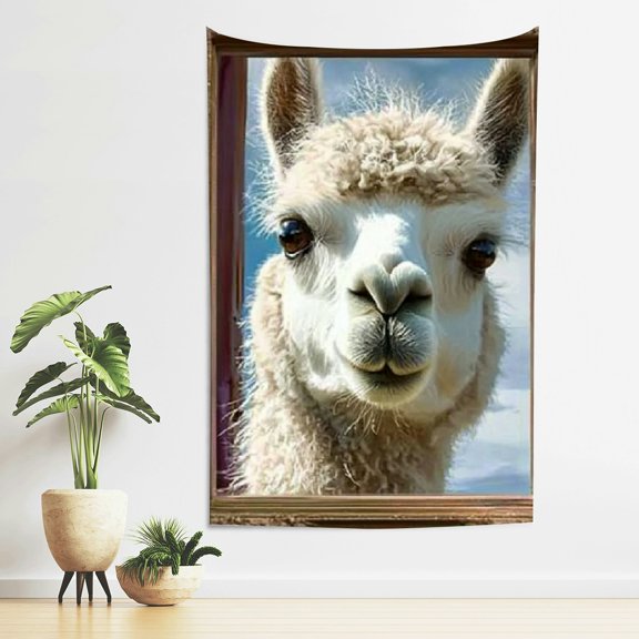 FCXZI Llama Wall Tapestry Art 100% Polyester Decorative Hanging 40*60in