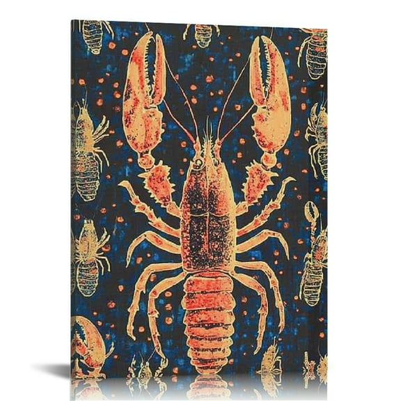 FCXZI Lobster Pattern Canvas Prints Wall Art Home Decor 12x16 12x16in