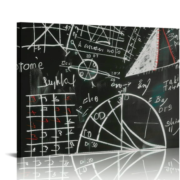 FCXZI Mathematics Rubik's Cube Fibonacci Canvas Wall Art Decor Ready To Hang Home Room Art Decor 16x12in