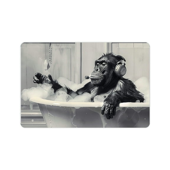 FCXZI Monkey Home Diatom Mud Bath Mat Quick Drying Non-Slip Rug 24x16in