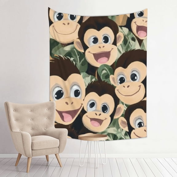 FCXZI Monkeys Smiling Faces Wall Tapestry Art for Home Decoration 30*40in
