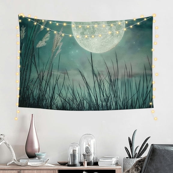 FCXZI Moon Grass Matte Painting Tapestry Wall Hanging Art 4 Sizes 60*40in