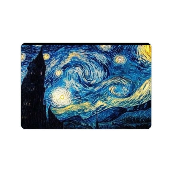 FCXZI Mountain Moon Entrance Doormats, Colorful Vintage Line Art Deco Doormats, Decorative Non-Slip Floor Mats for Home/Indoor/Outdoor 24x16in