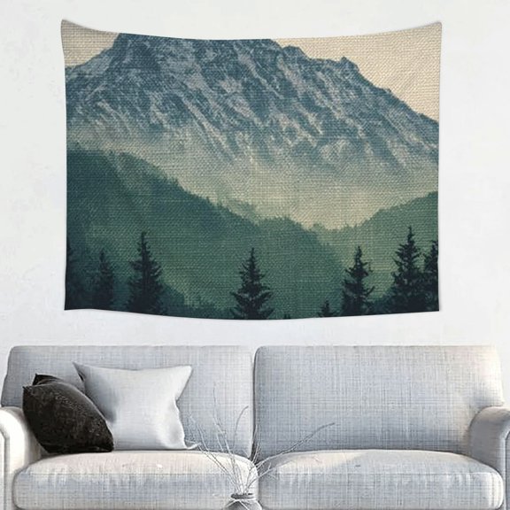 FCXZI Mountain Range Trees Sky Tapestry Wall Hanging Art 100% Polyester 40*30in