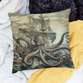 thumbnail image 1 of FCXZI Octopus Ship Ocean Theme Pillow Cushion Case for Sofa Couch 20x20in, 1 of 5
