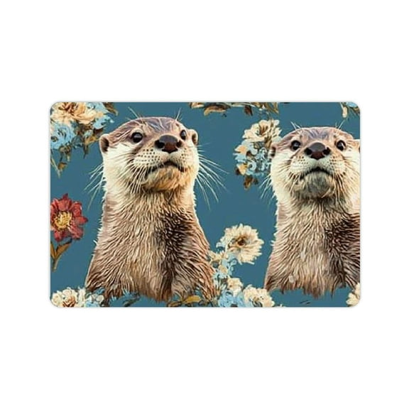 FCXZI Otter front door mat outside entrance, interior door mat, non woven non slip floor door mat, welcome mat entrance mat door mat kitchen bedroom living room decoration gifts 24x16in