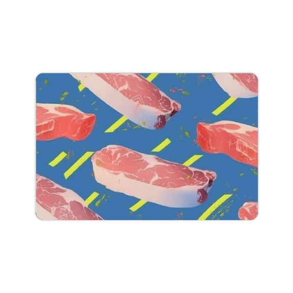 FCXZI Outdoor Door Mat Non-Slip Meat Slices Pattern Doormat Whith Rubber Welcome Mats Backing Quick Dry Entrance Mat Outdoor Front Doormat Floor Mats for Patio 24x16in