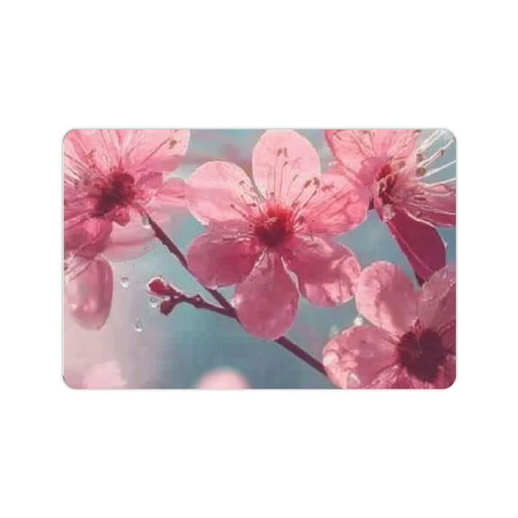 FCXZI Outdoor door mat anti-slip small flower door mat with rubber welcome mat backing quick-drying entrance mat outdoor front door mat patio floor mat 24x16in