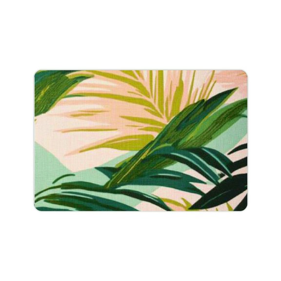 FCXZI Palm Leaf Diatom Mud Mats Non-Slip Quick Drying Home Rug 24x16in