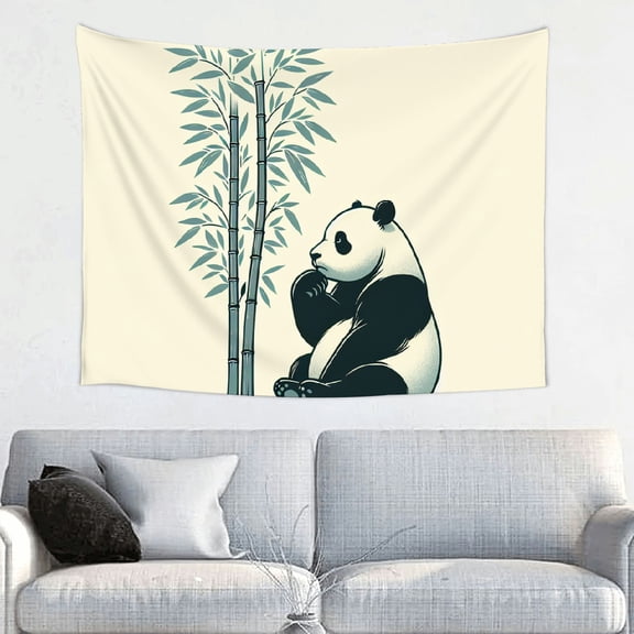 FCXZI Panda Bamboo Print Tapestry Wall Hanging for Home Decoration 40*30in