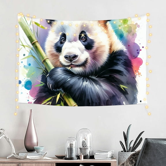 FCXZI Panda Bamboo Tapestry Wall Hanging 100% Polyester Decorative Art 60*40in