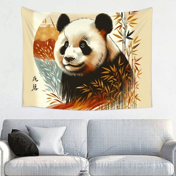 FCXZI Panda Bamboo Wall Art Tapestry Decorative Wall Hanging 40*30in