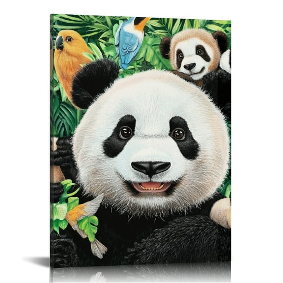 FCXZI Panda Bear Canvas Print Wall Art Home Decor 12x16 16x20 12x16in