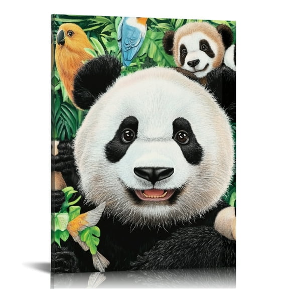 FCXZI Panda Bear Canvas Print Wall Art Home Decor 12x16 16x20 16x20in