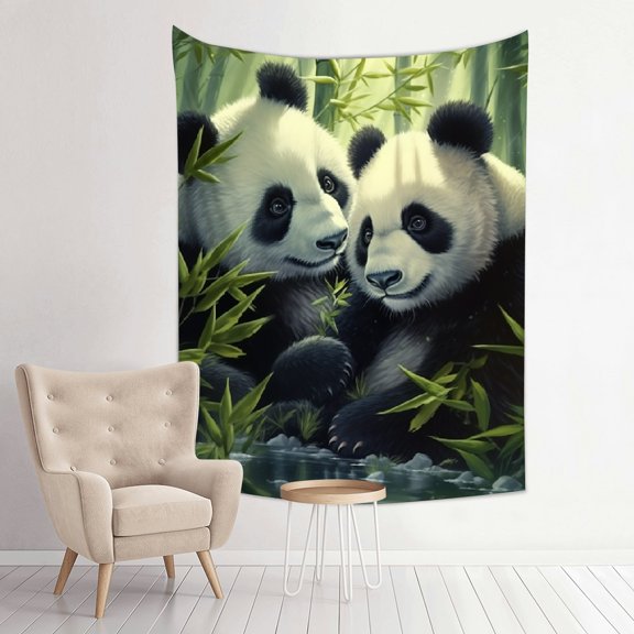 FCXZI Panda Bears Bamboo Trees Tapestry Wall Hanging Home Decor 30*40in