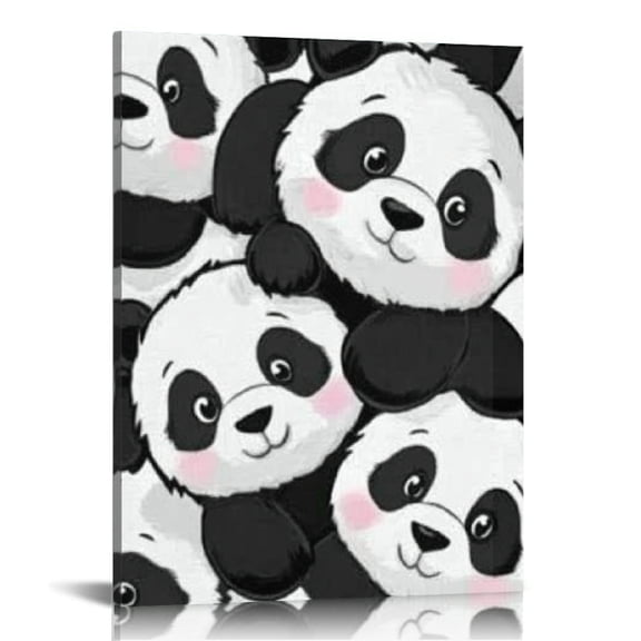 FCXZI Panda Bears Canvas Prints Wall Art Home Decor 12x16 16x20 12x16in