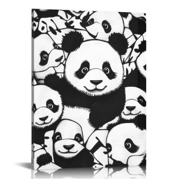 FCXZI Panda Bears Ready to Hang Canvas Art Wall Decor 12x16 16x20 12x16in