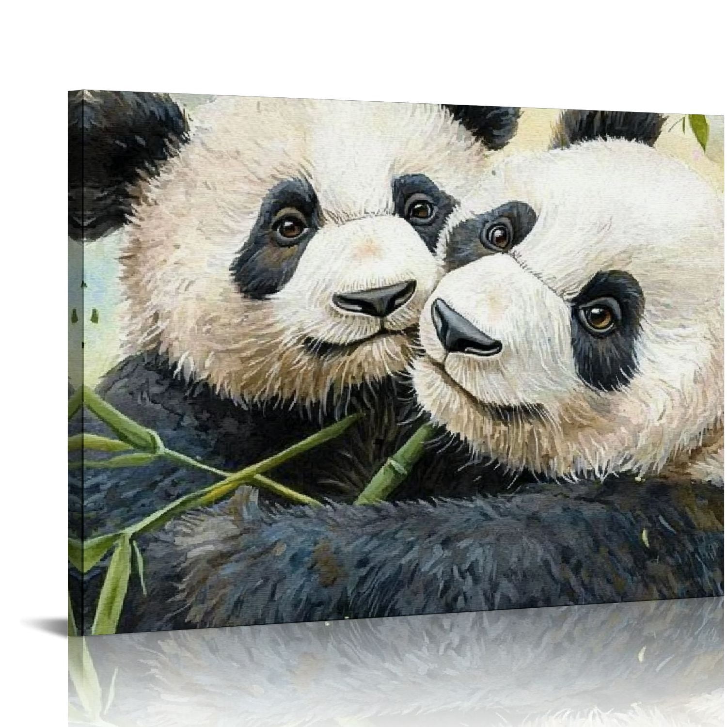 FCXZI Panda Canvas Print Wall Art Colorful Paintings Cute Mom Panda Hug ...