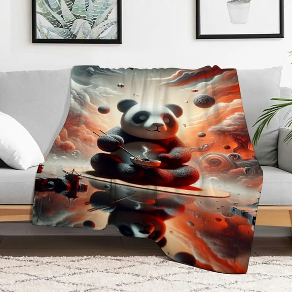 FCXZI Panda Fantasy Home Leisure Flannel Blanket, Soft Cozy Gift 40x50in