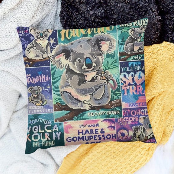 FCXZI Party Supplies Koalas Decor Holiday Pillow Case for Sofa 18x18in