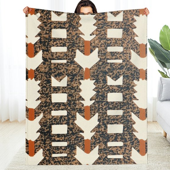 FCXZI Pattern Arrows Screenprint Flannel Blanket, Soft Warm Lightweight 60*80in