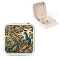 thumbnail image 1 of FCXZI Peacock Floral Patterns Travel Jewelry Box for Necklaces Rings White, 1 of 5