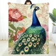 thumbnail image 1 of FCXZI Peacock Flowers Durable Soft Flannel Blanket for All Seasons 30*40in, 1 of 7