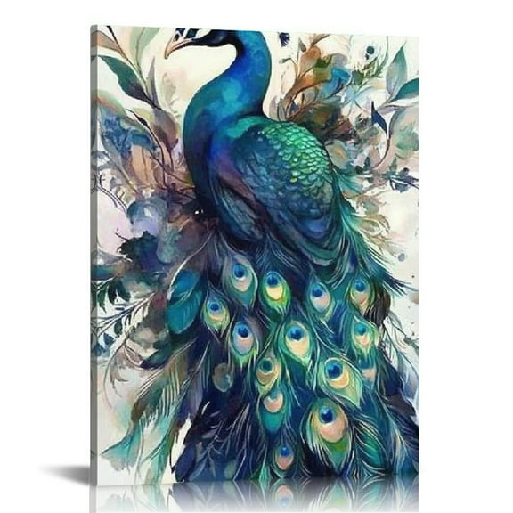 FCXZI Peacock Wall Art - Wall Decoration &amp; Outdoor Decoration for Home, For Living Room, Bathroom, Kitchen, Hallway, Bedroom 12x16in