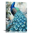thumbnail image 1 of FCXZI Peacock painting, wall art, ready to hang, suitable for bedroom living room decoration 16x20in, 1 of 5