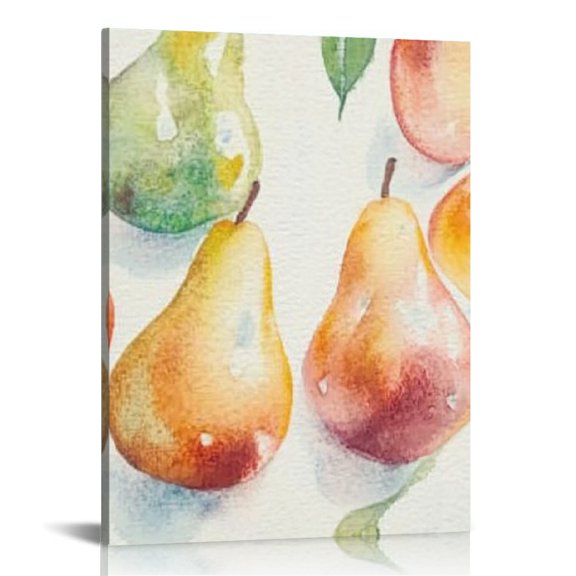 FCXZI Pears Wall Art Canvas Ready to Hang Home Decor 12x16 16x20 12x16in