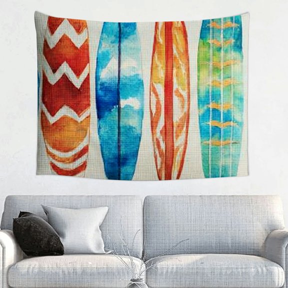 FCXZI Pillow Surfboards Watercolor Print Tapestry Wall Hanging 40*30in